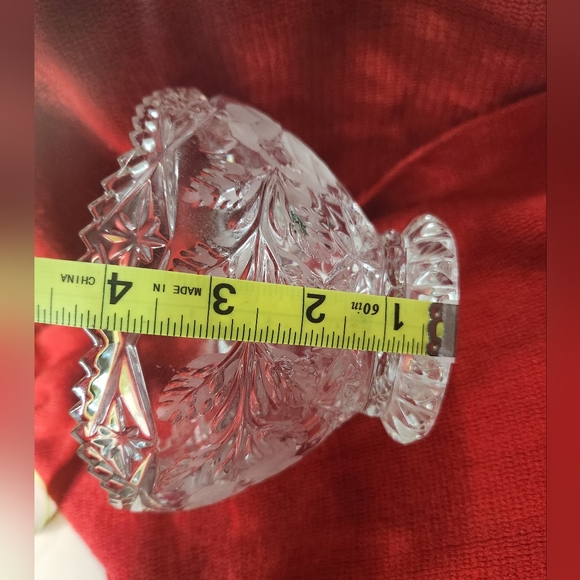 Crystal zajegar bowl 24% lead sawtooth and flower design - Picture 4 of 12